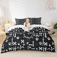thumbnail image 3 of Homewish Paw Bone Twin Duvet Cover,Cartoon Dog Themed Twin Bedding,Black,Polkadot Reversible,2-Piece,1 Duvet Cover and 1 Pillowcase, 3 of 6