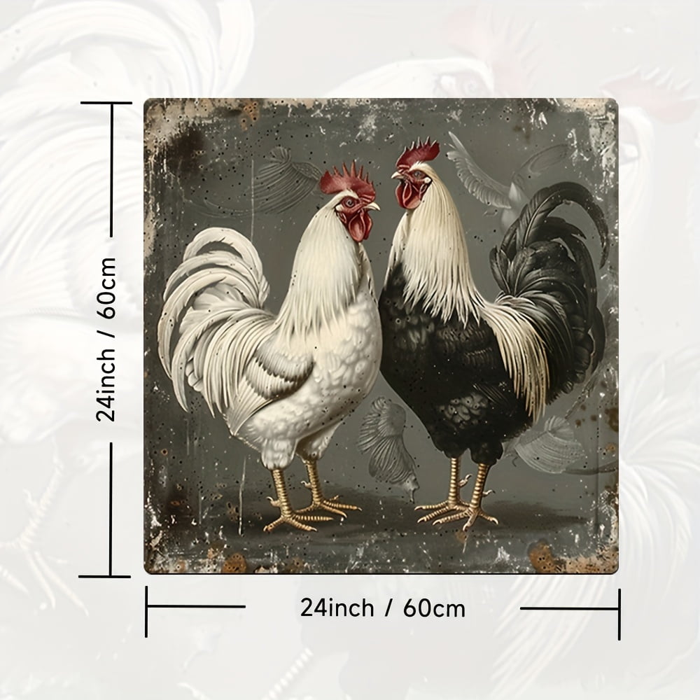 Dish Drying Pad, Rustic Farmhouse Style Rooster Pattern Washing Machine Dust Cover Pad, Washstand Drain Mat, Soft Faucet Absorbent Mat, Washstand Cup Mat, Kitchen Accessories, Bathroom Accessories
