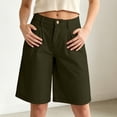 thumbnail image 2 of Women's Bermuda Long Shorts with Pockets, 9" Wide Leg Knee Length Shorts for Women, Walking Casual Workout Bottoms, 2 of 7