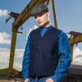thumbnail image 2 of Men's Adult Irish Tweed Vest – Blue Check Design by Emerald Isle, Large, 2 of 2