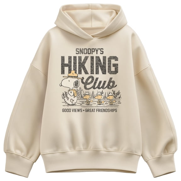 Peanuts - Snoopy's Hiking Club - Women's Oversized Fleece Hoodie Sweatshirt