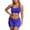 Purple, variant on Bibifish Womens Sports Outfit Sets 2Pcs Padded Halter Bra & Shorts Elastic Ribbed Yoga Gym Workout Daily Running Trendy Tracksuit Sets