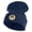 Navy, variant on Metallic Golf Crest Sport Embroidered Iron on Patch 12 Inch Long Knitted Beanie - White OSFM