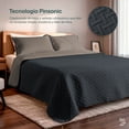 thumbnail image 2 of Colcha Ligera Pinsonic Doble Vista Dreamlab con 2 Fundas de Almohada, Edrecolcha Capitonada Reversible Ultrasuave, Edredón de verano, Queen Tape, Arena y Grafito, 2 of 9