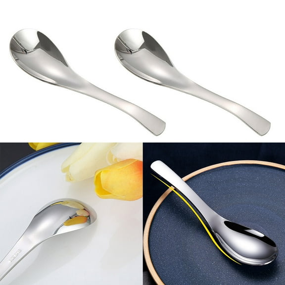 ELAYARD 1Pc High Gloss Polished Stainless Steel Soup Spoon for Everyday Kitchen Use and Coffee Stirring
