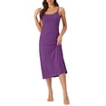 thumbnail image 1 of INSPIRE CHIC Nuisette pour Femme à Bretelles Spaghetti Col Rond Robe de Nuit sous Camisole Pleine TG Violet, 1 of 6