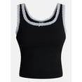thumbnail image 5 of No Boundaries Cotton Blend Jersey Sleep Lace Tank Top, Women’s XXS-3X, 5 of 5