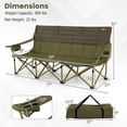 thumbnail image 3 of 3 Person Camping Chair for Adults, Low Outdoor Folding  Couch Chair w/Cup Holders & Thick Padding, Heavy-Duty Lawn Chair for Beach Picnic Travel, Supports 900 LBS (3-Person Seat), 3 of 6