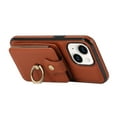 thumbnail image 4 of Compatible with iPhone 13 Wallet Case, PU Leather Case with Card Holder, 360° Rotation Ring Kickstand, Shoulder Strap, Magnetic Snap Protective Case Designed for iPhone 13, Brown, 4 of 8