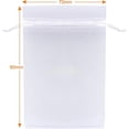 thumbnail image 3 of 120 x Organza Blanc Sachets Cadeau Organza 7 x 9 cm, Blanc, 7 x 9 cm., 3 of 4