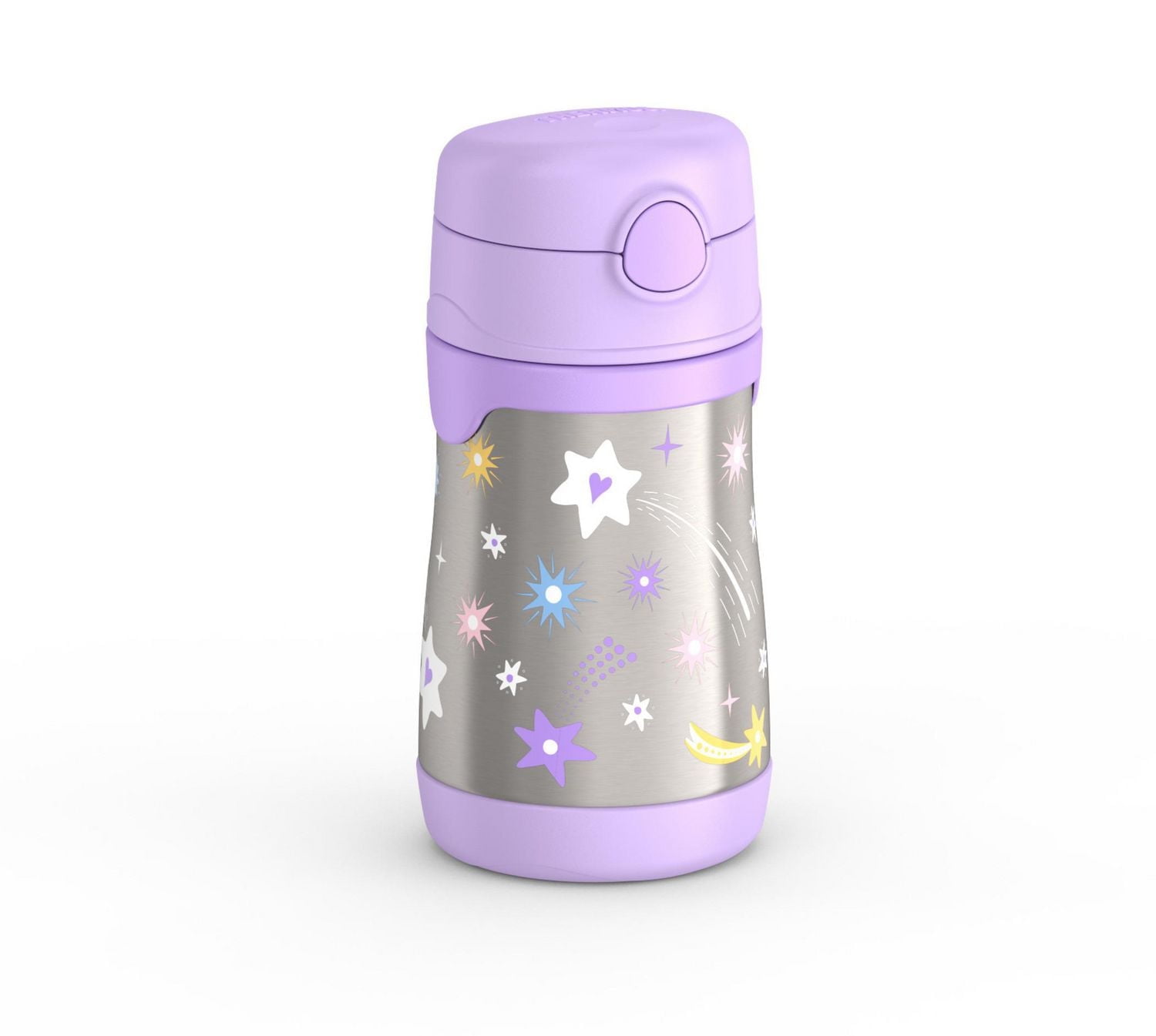 Thermos Baby Vacuum Insulated Stainless Steel 10 oz Straw Bottle, Stars