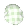 thumbnail image 2 of Kll Pistachio Green Checkboard Pattern Shower Cap & Bath Cap For Women,Reversible Oversized Waterproof Shower Caps For All Hair Lengths,Elastic Reusable Bathing Hair Cap, 2 of 9
