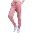 thumbnail image 3 of MixMatchy Women's Solid Cozy Velboa Jogger Sweatpants, 3 of 4