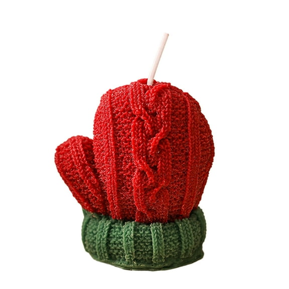 Luoshdecor Christmas Glove Candles 2.75 in, Weave Embossed Scent Candle,Holiday Gift for Home Dinner Wedding Festival Party Decoration