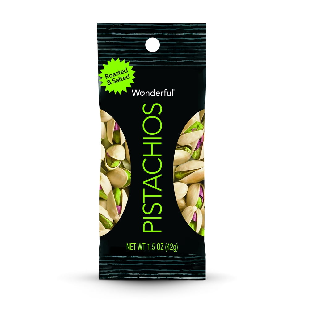 Wonderful Pistachios, Roasted & Salted, 1.25 Ounce (Pack of 12