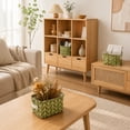 thumbnail image 4 of Linnome Linen Cotton Desktop Storage Basket Fresh Fabric Organizer Box Foldable Small Sundry Holder for Bedroom Vanity Living Room Countertop Tidying, 4 of 7