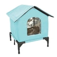 thumbnail image 1 of Casa para gatos al libre, casa para gatitos, suministros para mascotas, refugio portátil y cálido para gatos salvajes, casas para mascotas para L Azul, 1 of 8
