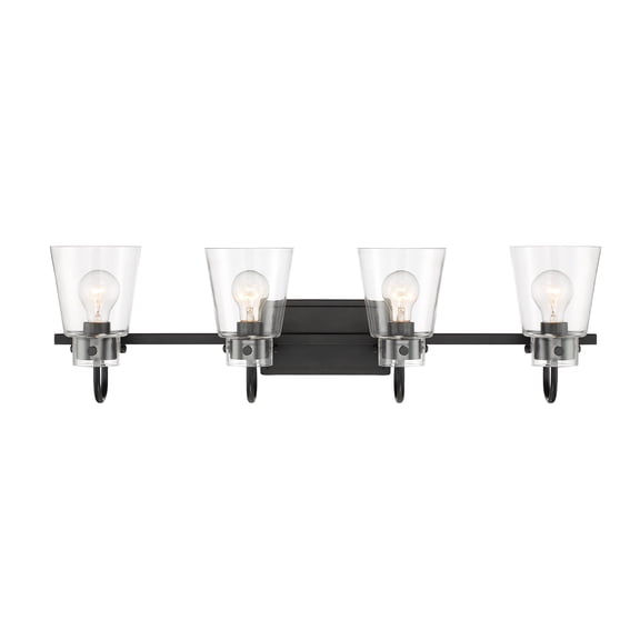 Designers Fountain Inwood 4 Light Matte Black Bathroom Vanity Light Fixture, D214M-4B-MB