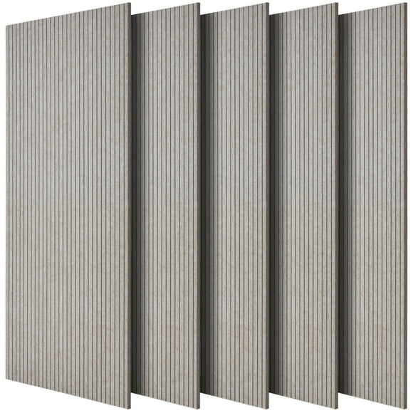 KFFKFF 5 Pack Acoustic Panels with Self Adhesive, 47.2 x 23.6 x 0.4 inch Sound Proof Foam Panels, Polyester Fiber Soundproof Wall Panels High Density, for Home