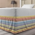 thumbnail image 1 of Chevron Bed Skirt, Chevron Pattern Easter Day Inspired Zigzag Colorful Design Retro Style Illustration, Elastic Bedskirt Dust Ruffle Wrap Around for Bedding Decor, 4 Sizes, Multicolor, by Ambesonne, 1 of 2