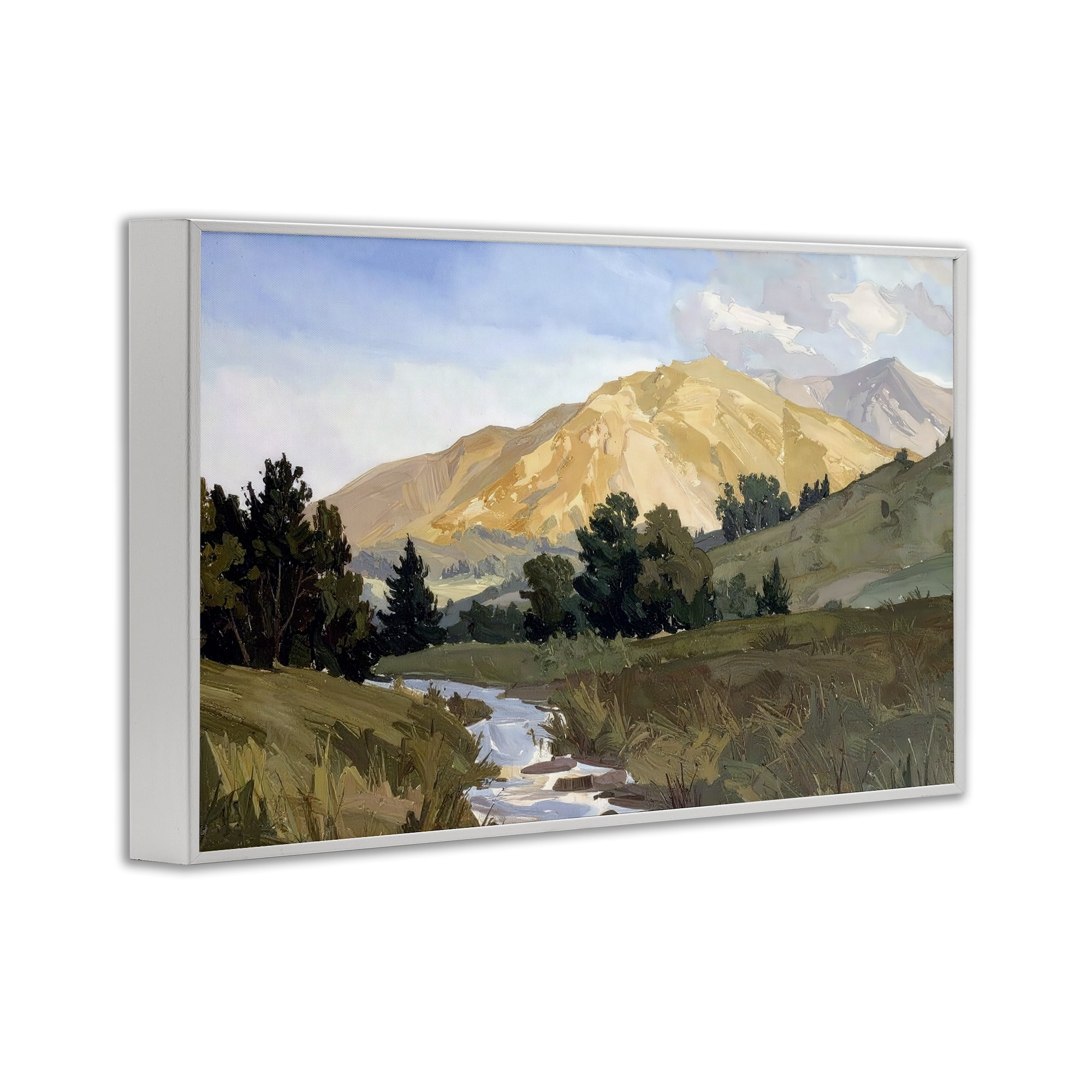 Stupell Industries Mountain Divide Valley White Framed Giclee Art, design by Alonza Saunders