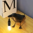 thumbnail image 4 of Lámpara de pájaro de resina, luz Led de cuervo, lámpara de pared para dormitorio, lámpara de mesa, decoración artística para sala de estar (negro #1), 4 of 5