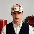 thumbnail image 5 of Forestwhale 3D Beaded Santa Baseball Cap Washed Rhinestone Dad Hat Winter Holiday Adjustable Sun Hat for Festive Style, 5 of 6