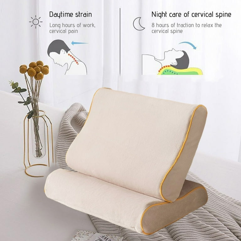 Gyedtr Contour Memory Foam Pillow Cervical Pillow for Neck Pain Relief Orthopedic Sleeping Pillows Side Back and Stomach