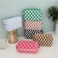 thumbnail image 4 of Checkered Cosmetic Bags Cute Zipper Travel Toiletry Storage Pouch, 4 of 5