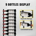 thumbnail image 3 of VEVOR Wall Mounted Wine Rack 9 Bottles,Wine Holder Towel Rack Black Steel Vertical Wine Rack, Modern Decorative Wall Mounted Wine Bottle Holder, Forward Design Simple Storage Wall Rack 35x6x1", 3 of 9