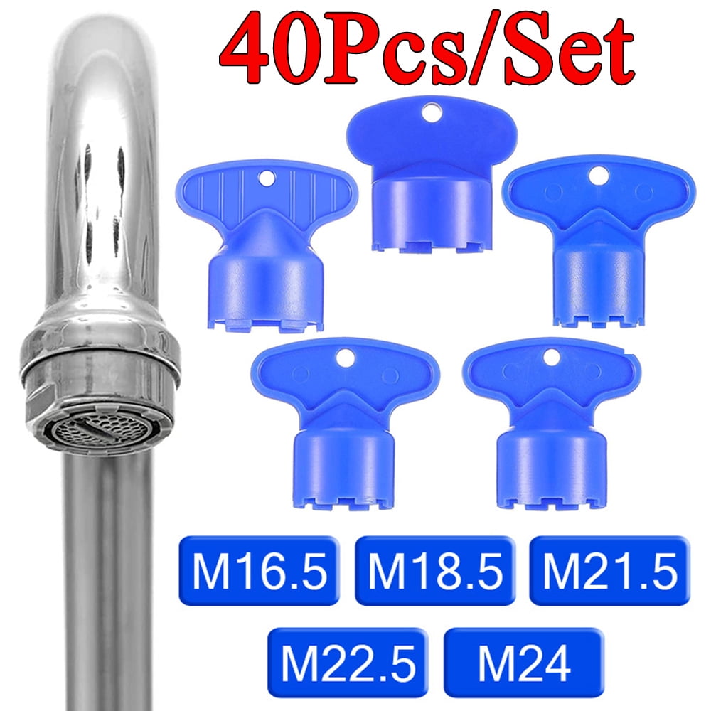 40Pcs Faucet Aerator Wrench with M16.5/M18.5/M21.5/M22.5/M24 Recessed