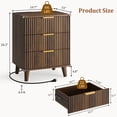 thumbnail image 2 of Aufeile Nightstand Set of 2 for Bedroom, Modern Fluted Nightstands with Charging Station, 3 Drawer Wood Bedside Table & End Tables for Bedroom, Living Room, Walnut, 2 of 7