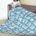 thumbnail image 6 of Pofeuu Blue Fish Scale Texture Print Ultra-Soft Micro Fleece Blanket,for Bed Or Sofa,All Season Throw Blankets Flannel Blanket-40"x30", 6 of 7