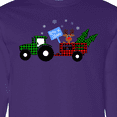 thumbnail image 4 of Inktastic Plaid Christmas Tractor with Cute Reindeer Long Sleeve T-Shirt, 4 of 5