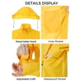 thumbnail image 4 of Ubon Women's Rain Coat Waterproof Raincoat Long Packable Windproof Windbreaker with Hood Yellow L, 4 of 8