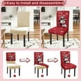 thumbnail image 4 of Christmas Chair Covers Set of 6 Winter Snowman Stretch Parsons Chair Slipcovers Christmas Tree for Xmas Holiday Dining Room Decor Chair Seat Protectors (Red Snowman,6PCS), 4 of 6