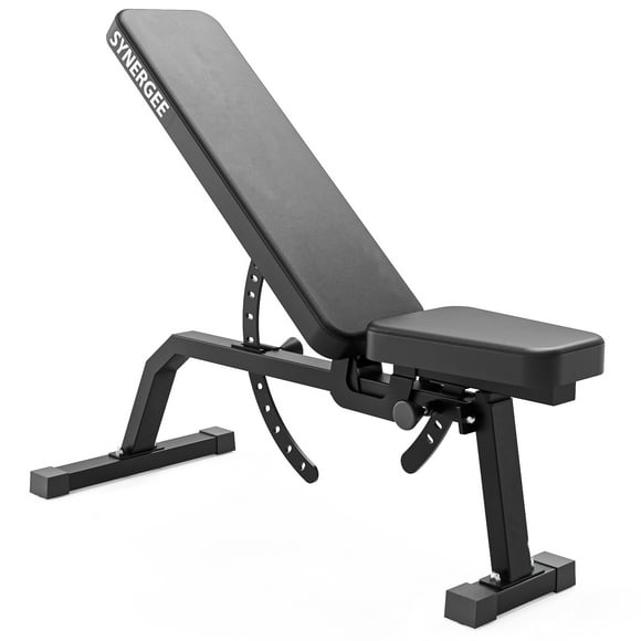 Synergee Banc d'Entraînement à Inclinaison Réglable. Banc de Musculation pour Exercices de Pressage d'Haltères et de Barre. Idéal pour Gym Commercial, Garage et Maison.