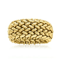 Ross-Simons Italian 14kt Yellow Gold Beaded Mesh Ring, Women's, Adult