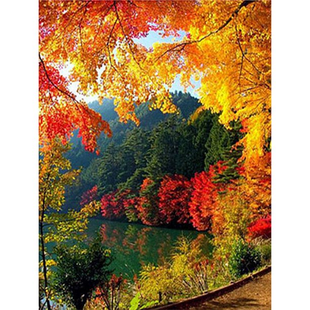 Cuadros Decorativos Kit de pintura de diamante 5D DIY mosaico de taladro cuadrado completo de hoja de otoño (ZQF8126) Sywqhk Nuevos Originales