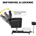 thumbnail image 6 of Tuekys Reclining Pedicure Chair with Stool, 360° Rotation Massage Foot Bath Hydraulic Pedi Chair, Height Adjustable Reclining Pedicure Unit Station, Black, 6 of 8