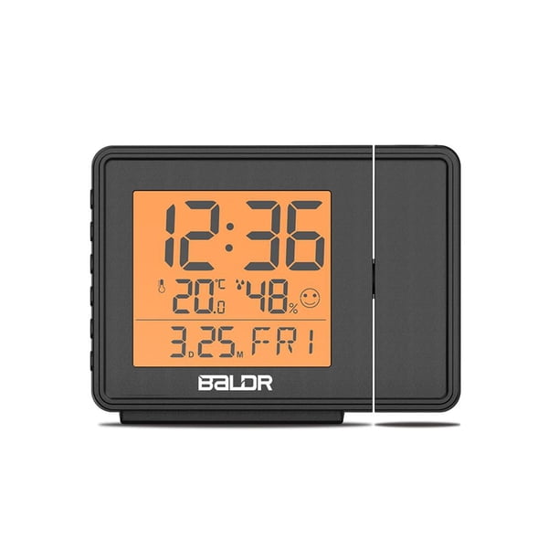 Reloj Despertador De Proyección Multifuncional Con Termómetro Hora Alarma Fecha Función Confort Con 5 Idiomas Manual Minnieouse HA027703-02