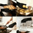thumbnail image 2 of Unique Bargains Oven Mitts Heat-Resistant Cooking Gloves Black Fire 12.6x5inch, 2 of 6