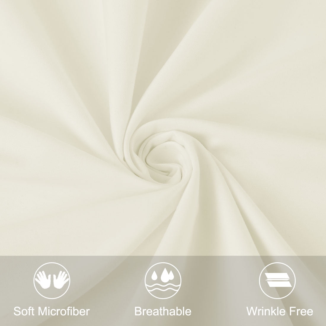 Unique Bargains 4-Piece Soft Microfiber Pillowcases Beige Queen(20"x30")