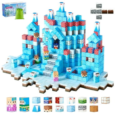 VEVOR Magnetic Blocks, 150 PCS Glacier Castle Set, Magnetic Building Cubes for Kids, STEM Montessori Sensory Toys for Christmas Birthday Gift, Construction Stacking Toy for 3  Years Old Boys & Girls