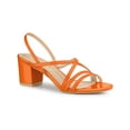 thumbnail image 1 of BLISSFUL STEP Sandales à Talons Hauts Blocs à Brides, Slingback, Unies pour Femmes Orange 5, 1 of 7