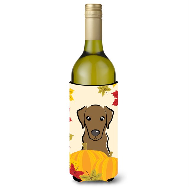 Botella de vino de acción de gracias de chocolate Labrador Caroline's Treasures Hugger Koozie 750 ml multicolor