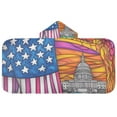 thumbnail image 2 of Toddler Hooded Beach Towel 24x50 Kids Bath Towels Soft Quick Dry for Swim Pool Boys Girls American Flag and White House, 2 of 7