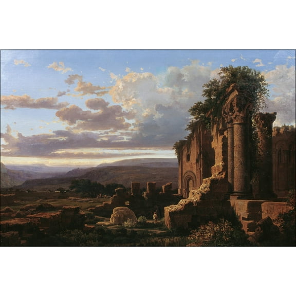 24"x36" Gallery Poster, Lluis Rigalt - Ruins 1865