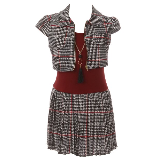 Little Girls Elegant Sleeveless One Piece Dress Crop Jacket Birthday Party Flower Girl Dress Burgundy 6 2j1k38s Walmart Com Walmart Com