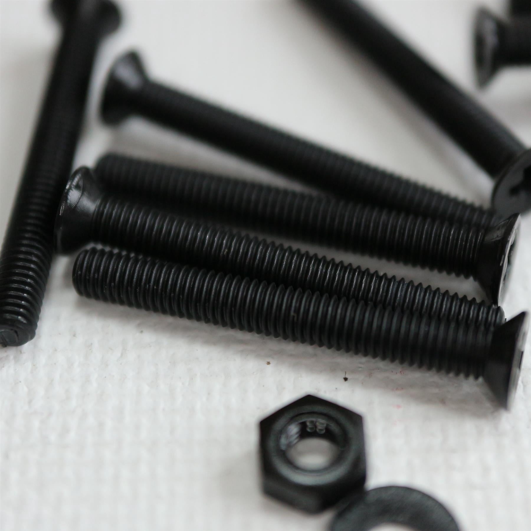 50 x Black Nylon Countersunk plastic machine screws, M3 x 25mm, Plastic Bolts, Nuts & Washers, (3/32 x 1 in)